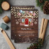 Rustiek Winter Gingerbread House Baby shower Informatiekaartje