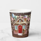Rustiek Winter Gingerbread House Baby shower Papieren Bekers (Voorkant)