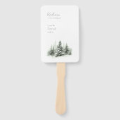 Rustiek Winter Trouwprogramma Bos Groen ID1049 Handwaaier (Voorkant)