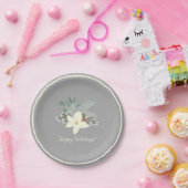 Rustiek winterblad papieren bordje (Feest)