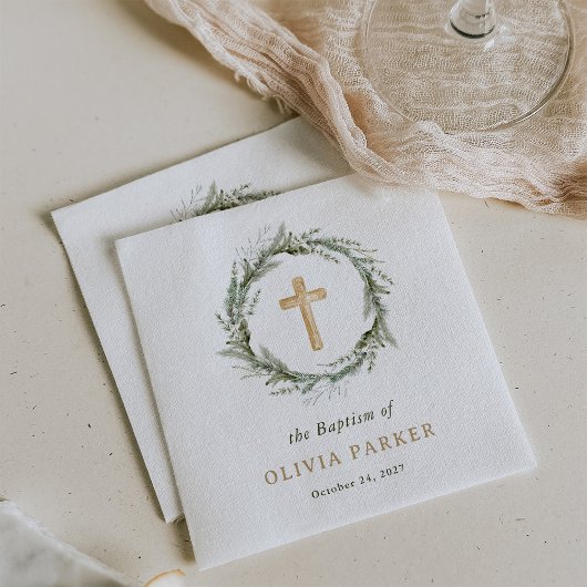 Rustiek wintergroen | Krans- en kruisdoop Servet