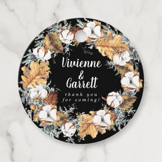 Rustiek wit bloemen verlovingsfeest dank u bedankjes labels (Voorkant)