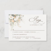 Rustiek Wit Blooms Maaltijdopties Bruiloft RSVP Ka Kaartje (Voorkant)
