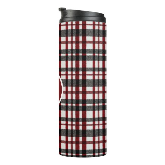 Rustiek wit en rood geruite patroon thermosbeker (Geroteerd rechts)