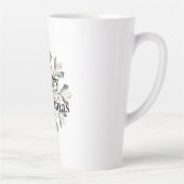 Rustiek Wit Groen Kerst Sneeuwvlok Latte Mok (Rechts)