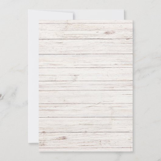 Rustiek wit hout Poinsettia bruiloft Kaart (Achterkant)