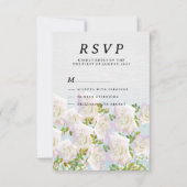 Rustiek wit hout roze munt rozen RSVP Kaart (Voorkant)