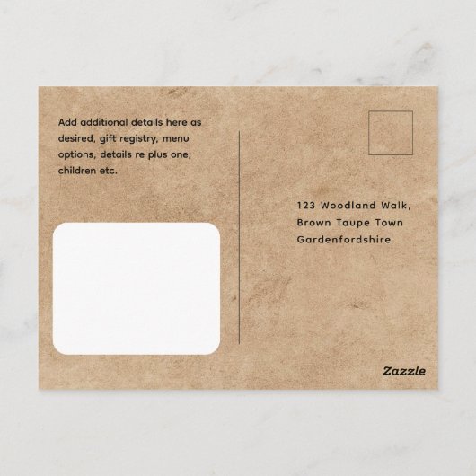 Rustiek Wit Kant Bruiloft RSVP Voor Matching Inv Briefkaart (Achterkant)