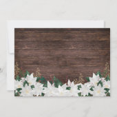 Rustiek Wit Poinsietta Feestelijk Kerstfeest Kaart (Achterkant)