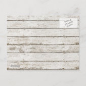 Rustiek  wit schuurhout bewaar de datum aankondigingskaart (Achterkant)