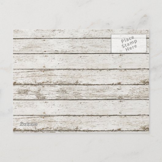 Rustiek wit schuurhout bewaar de datum aankondigingskaart (Achterkant)