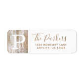 Rustiek witgekalkt hout etiket (Voorkant)