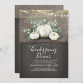 Rustiek Wood Burlap Pompoen Thanksgiving Diner Kaart (Voorkant / Achterkant)