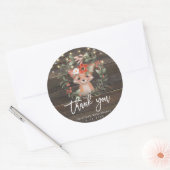 Rustiek Wood Fox baby shower Dank u sticker (Envelop)