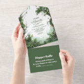 Rustiek Woodland Adventure Baby shower All In One Uitnodiging (Afscheurbaar)