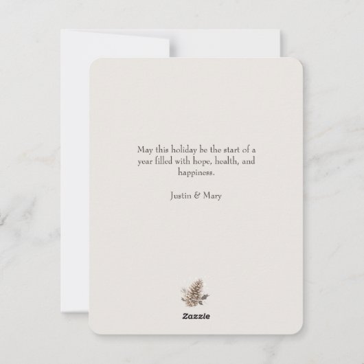 Rustiek Woodland Beer met kerstboom Feestdagenkaart (Achterkant)