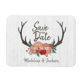 Rustiek Woodland Herten Antler Boeket Save the Dat Magneet (Horizontaal)