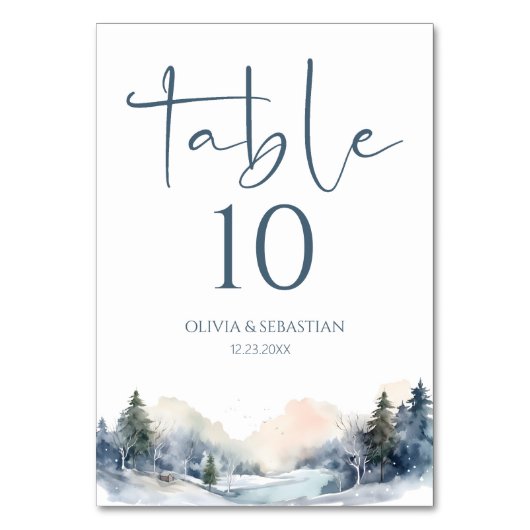 Rustiek Woodland Winter Bos Bruiloft Kaart (Voorkant)