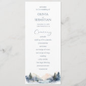 Rustiek Woodland Winter Bos Bruiloft Programma (Voorkant)