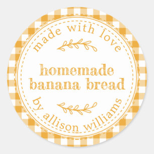 Rustiek zelfgemaakt bananenbrood Mellow Yellow Che Ronde Sticker