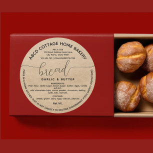 Rustiek zelfgemaakt brood Label Cottage law Label