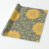 Rustiek Zonnebloem Bloom Wrapping Paper Cadeaupapier (Uitgerold)