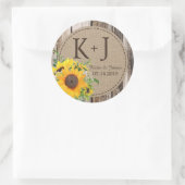 Rustiek Zonnebloem Bruiloft Label (Tas)