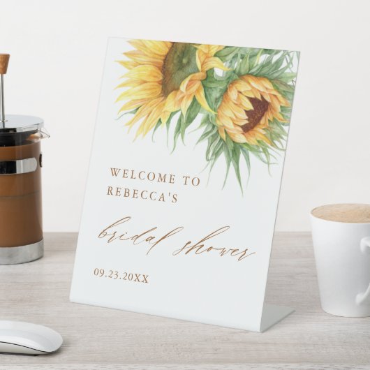 Rustiek Zonnebloem Script Vrijgezellenfeest Welkom Reclamebord Met Voetstuk (Insitu)