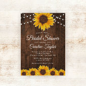 Rustiek Zonnebloem Vrijgezellenfeest met String Li Kaart