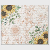 Rustiek Zonnebloemboeket  Letter Decoupage Cadeaupapier (Vlak)