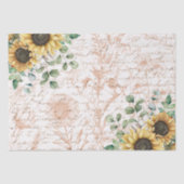 Rustiek Zonnebloemboeket  Letter Decoupage Tissuepapier (Voorkant)