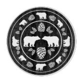 Rustiek zwart beer pinecone glassnijplank snijplank (Voorkant)