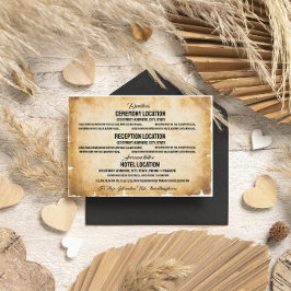 rustiek zwart bloeiend perkament informatiekaartje