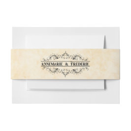 rustiek zwart bloeiend perkament uitnodigingen wikkel