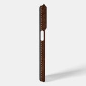 Rustiek zwart en bruin leer Mononogram Case-Mate iPhone Case (Achterkant / Rechts)
