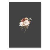 Rustiek Zwart en Perzik Bloemen Tafel Nummer Kaart (Achterkant)