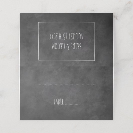 Rustiek zwart krijtbord achtergrond bruiloft (Buitenkant ongevouwen)