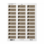 Rustiek Zwart Paard Silhouet Faux Burlap Etiket (Full Sheet)