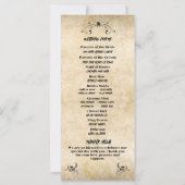  rustiek zwart perkament bruiloft programma (Achterkant)