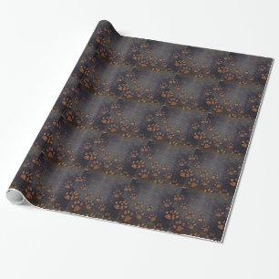 Rustiek zwart poot patroon cadeaupapier