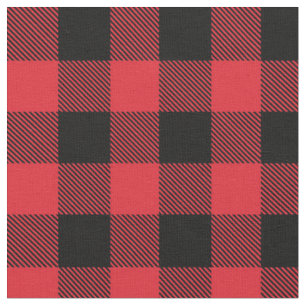 Rustiek Zwart Rood Buffel Plaid Stof