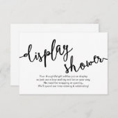 Rustiek zwart script, display douche informatiekaartje (Voorkant / Achterkant)