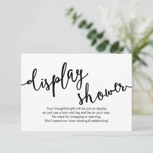 Rustiek zwart script, display douche informatiekaartje (Staand voorkant)