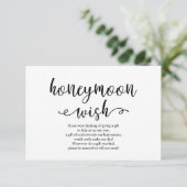 Rustiek zwart script, Wedding Honeymoon Wish Fund Informatiekaartje (Staand voorkant)