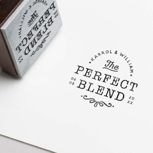 Rustiek Zwart Vintage Huwelijksstempelontwerp Rubberstempel