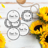 Rustiek Zwart-wit Baby shower Dank u Bedankjes Labels