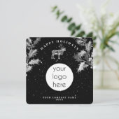 Rustiek Zwart Wit Vakantie Zakelijk Logo Kerst (Staand voorkant)