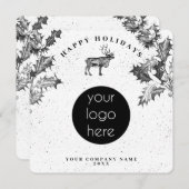 Rustiek Zwart Wit Vakantie Zakelijk Logo Kerst (Voorkant / Achterkant)