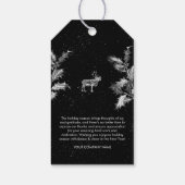 Rustiek Zwart Wit Vakantie Zakelijk Logo Kerst Cadeaulabel (Achterkant)