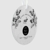 Rustiek Zwart Wit Vakantie Zakelijk Logo Kerst Ornament (voorkant)